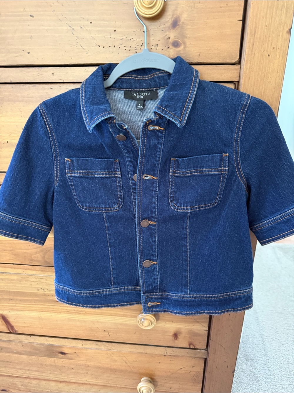 Talbots Deep Blue Short-Sleeve Denim Jacket